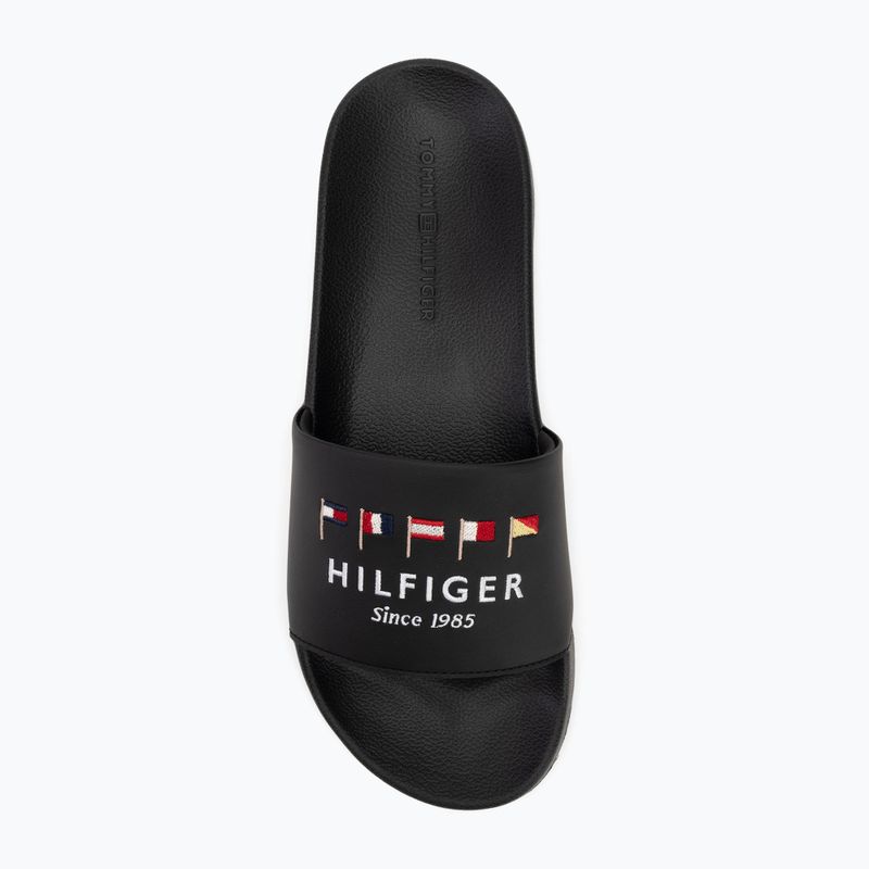 Tommy Hilfiger Flags Pool Slide nero da uomo 6