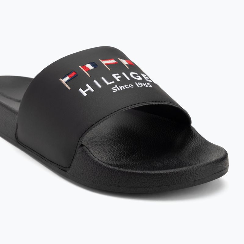 Tommy Hilfiger Flags Pool Slide nero da uomo 7