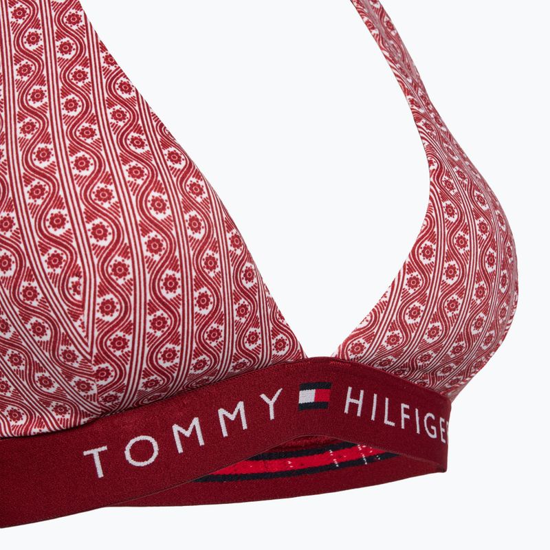 Tommy Hilfiger Halter Rp Print top costume da bagno a righe floreali rosso regata 3