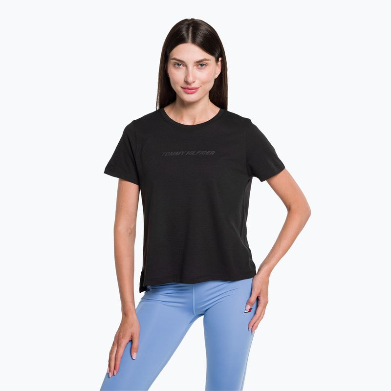 Tommy Hilfiger Performance Mesh Tee nero Maglietta da allenamento da donna