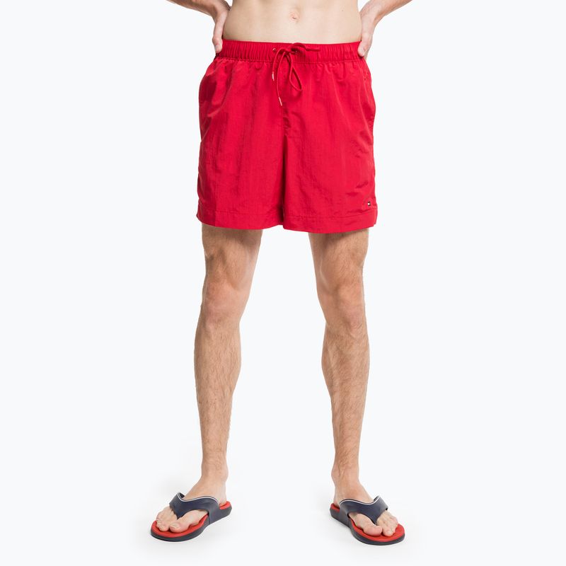 Pantaloncini da bagno Tommy Hilfiger Medium Drawstring da uomo, rosso 5