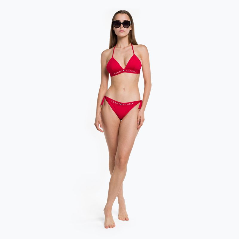 Tommy Hilfiger Costume da bagno sfacciato con laccetti laterali, fondo rosso 5
