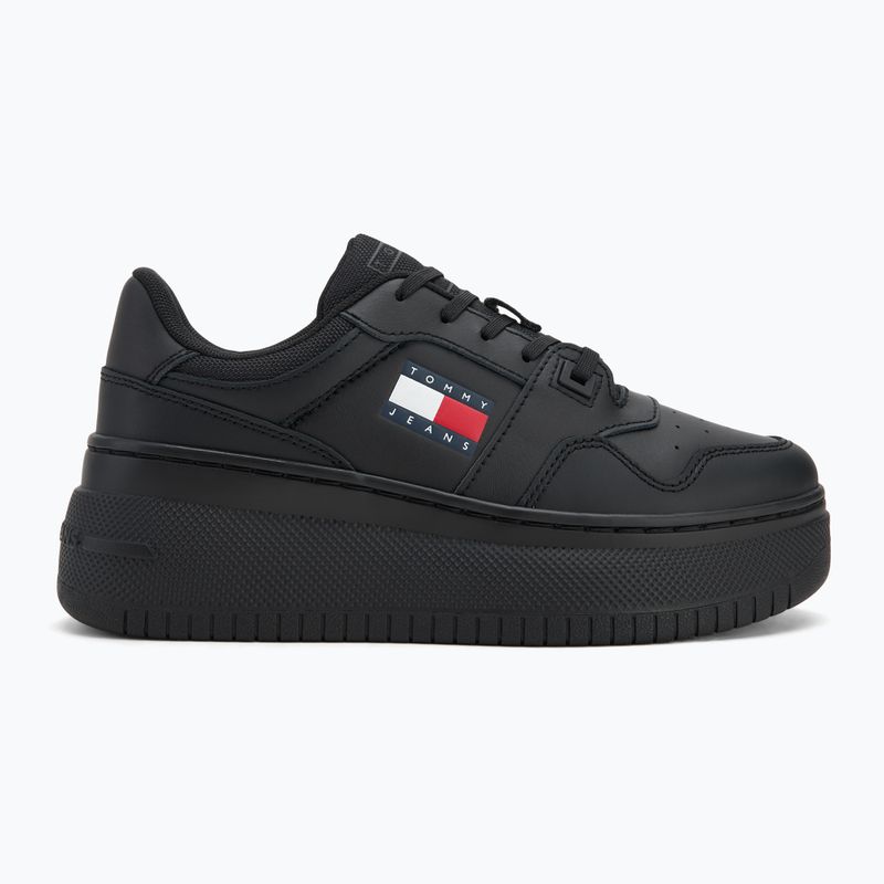 Scarpe donna Tommy Jeans Retro Basket Flatform Ess triple black 2
