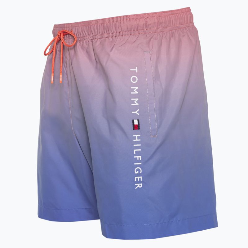 Tommy Hilfiger pantaloncini da bagno medi con coulisse e stampa ombreggiata coral blossom/blue spell da uomo 3