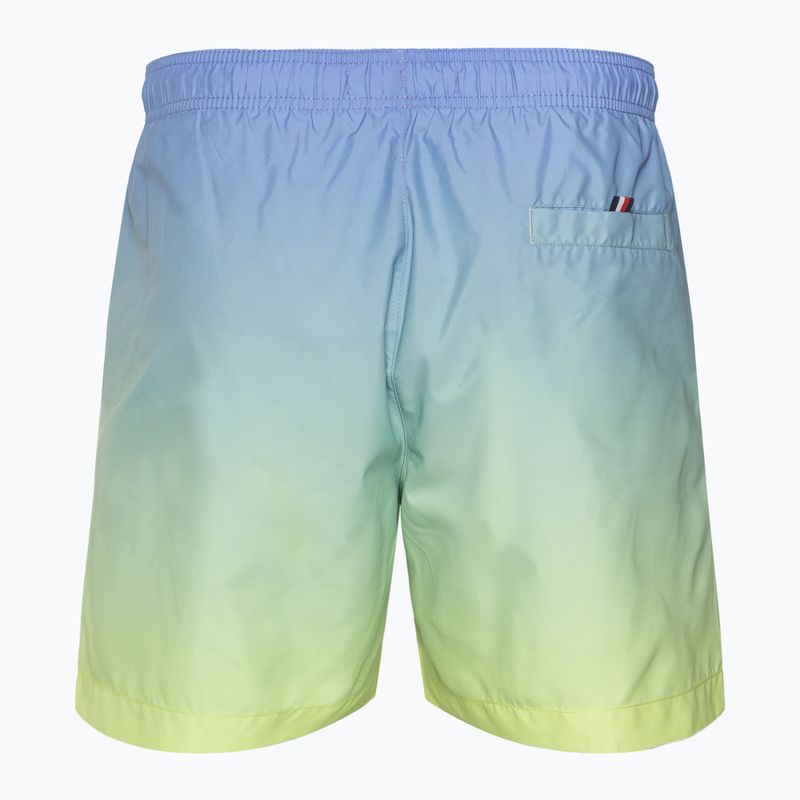Tommy Hilfiger pantaloncini da bagno medi con coulisse e stampa ombreggiata blu incantesimo/giallo tulipano da uomo 2