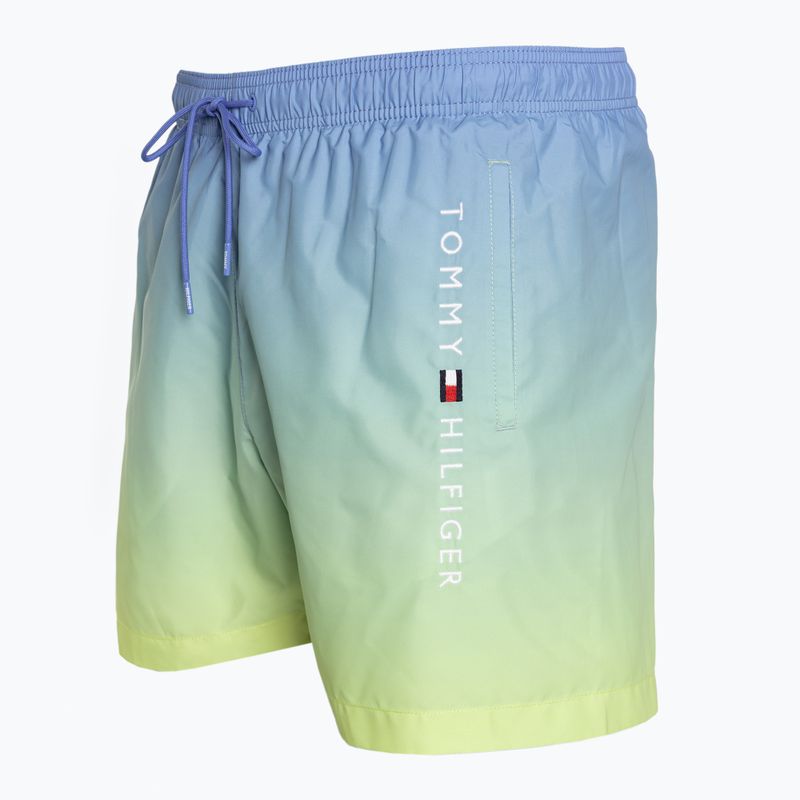 Tommy Hilfiger pantaloncini da bagno medi con coulisse e stampa ombreggiata blu incantesimo/giallo tulipano da uomo 3