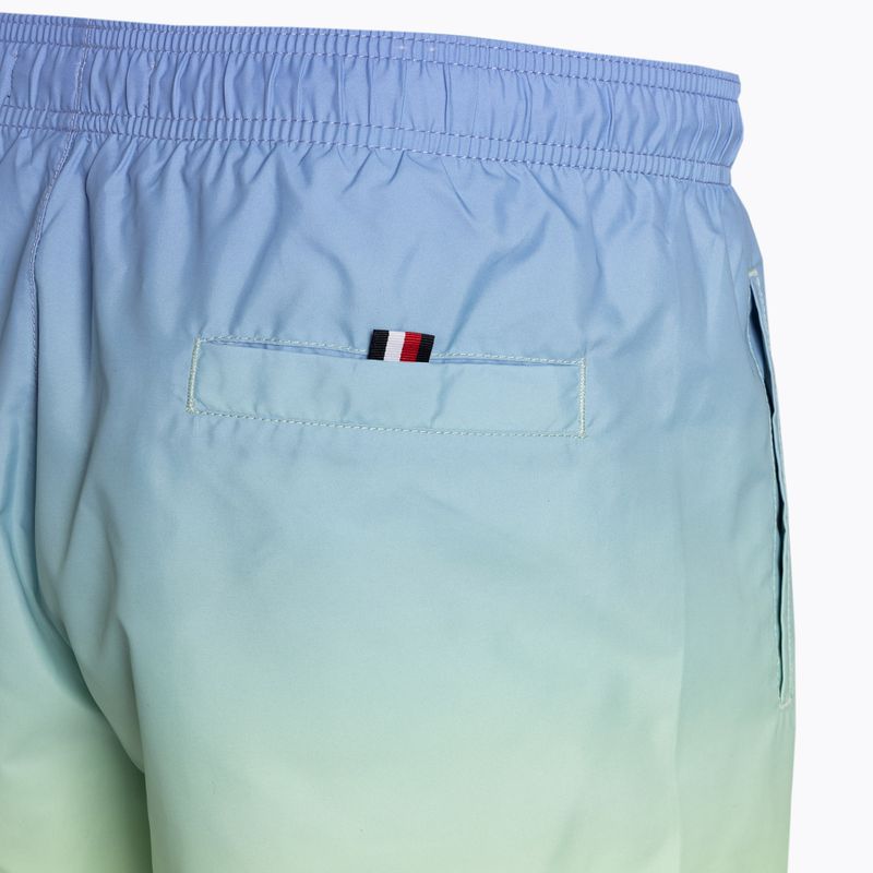 Tommy Hilfiger pantaloncini da bagno medi con coulisse e stampa ombreggiata blu incantesimo/giallo tulipano da uomo 4