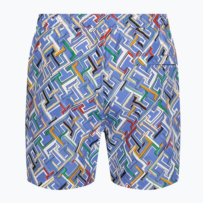 Pantaloncini da bagno Tommy Hilfiger uomo SF Medium Drawstring Print multi monogramma blu incantesimo 2