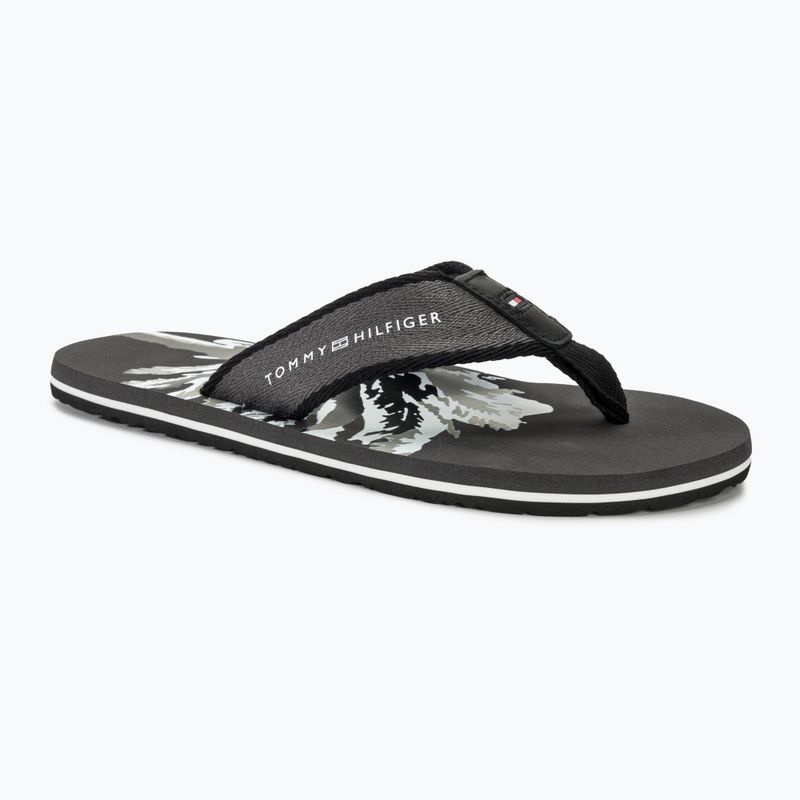 Tommy Hilfiger Palm Print Beach Sandal Uomo infradito cenere scuro