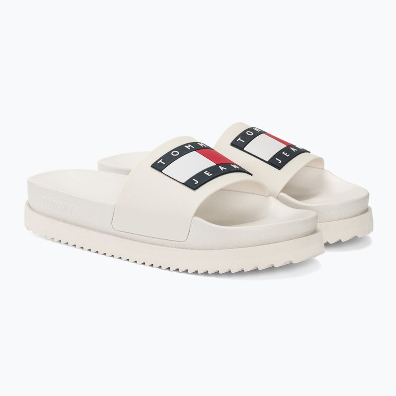 Infradito Tommy Jeans Elevated Flatform Slide donna ecrù 4