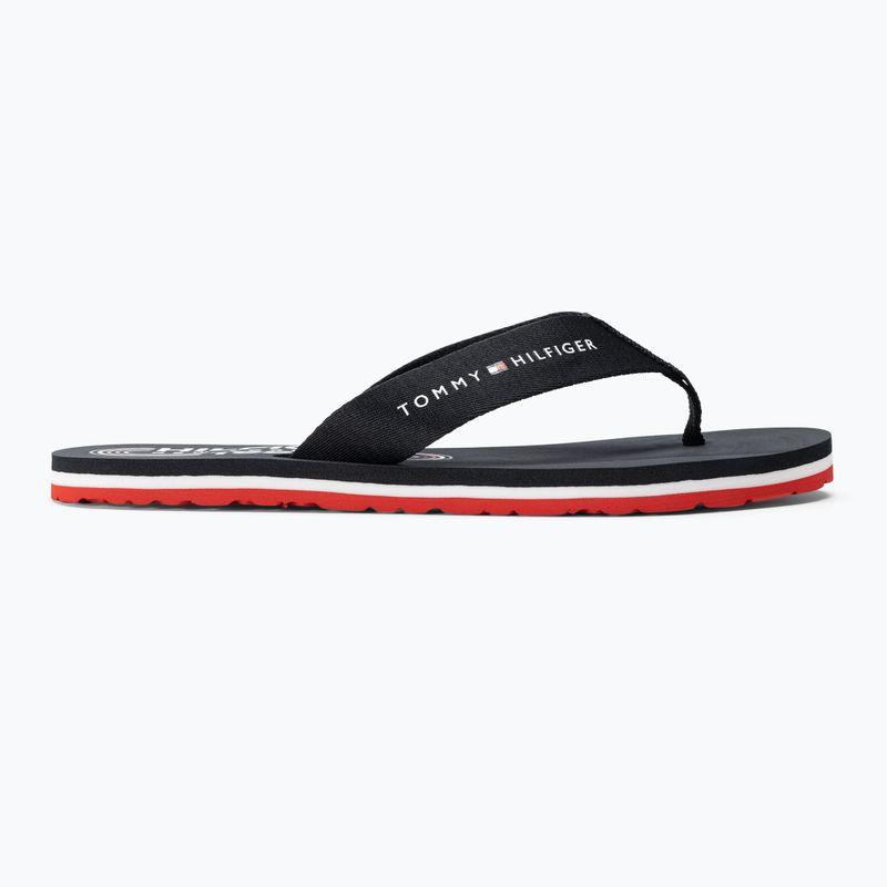 Infradito da donna Tommy Hilfiger Global Stripes Flat Beach Sandal rosso bianco blu 2