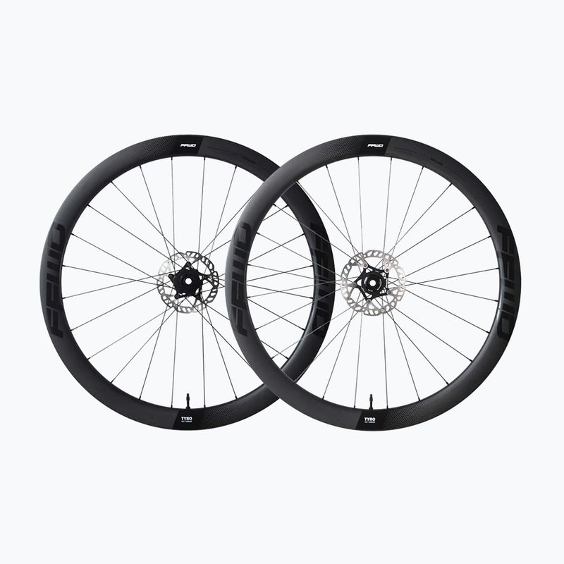 FFWD Tyro 2.0 FCC SP 24H/24H DBCL 12 mm TA 11SP Shimano ruote da bicicletta nere