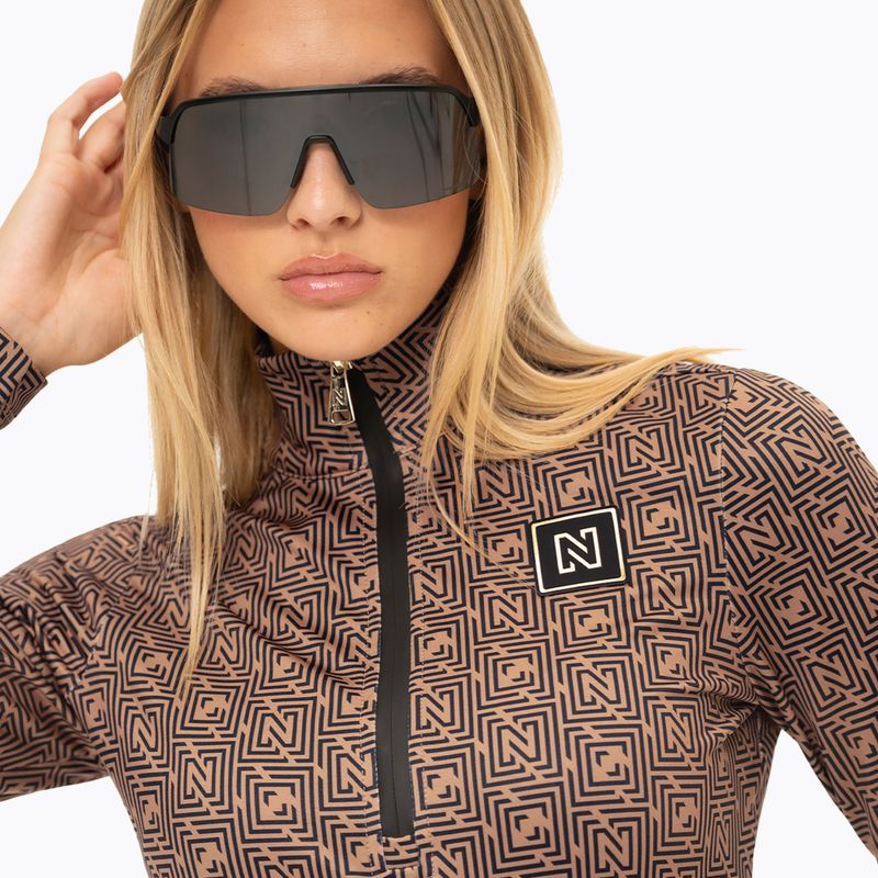 Felpa da sci da donna Nikkie Nantes Logo Ski Pully camel 2
