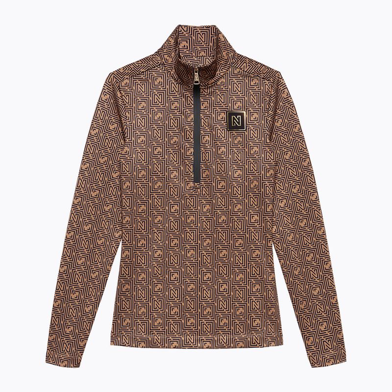 Felpa da sci da donna Nikkie Nantes Logo Ski Pully camel 3