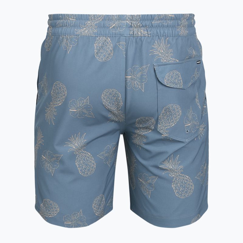 Costume da bagno uomo Hurley Pineapple Volley Swim Short Blue/Brown 2