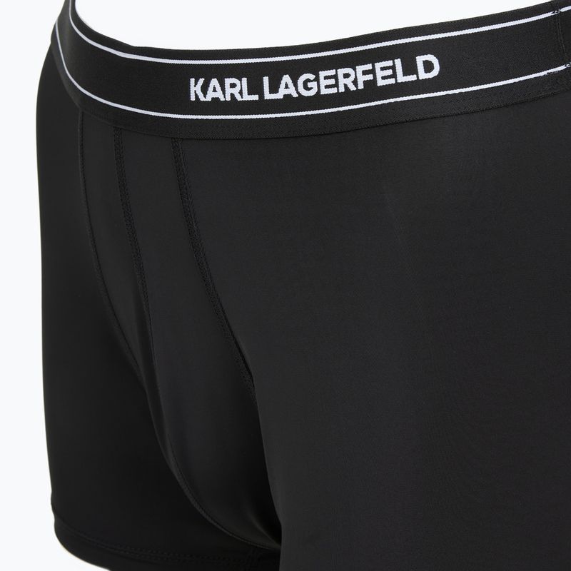 Boxer da uomo KARL LAGERFELD Stripe Logo Micro Trunk 3 paia black 4