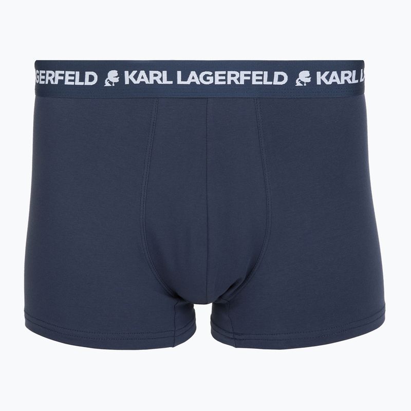 Boxer uomo KARL LAGERFELD Logo Trunk Multiband 3 paia dark sea/indigo/blue 3