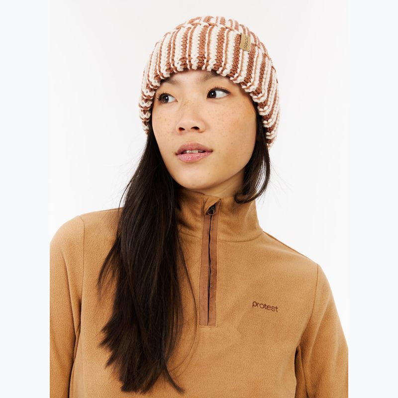 Felpa donna Protest PRTRemutez 1/4 Zip Active teddy brown 7