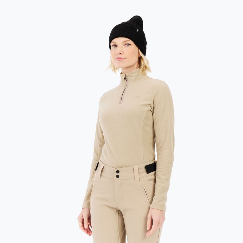 Felpa da donna Protest PRTRemutez 1/4 Zip Active bamboo beige 5