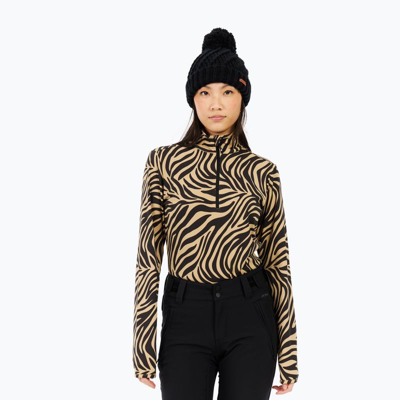 Felpa donna Protest PRTEsher 1/4 Zip Active bamboo beige 4