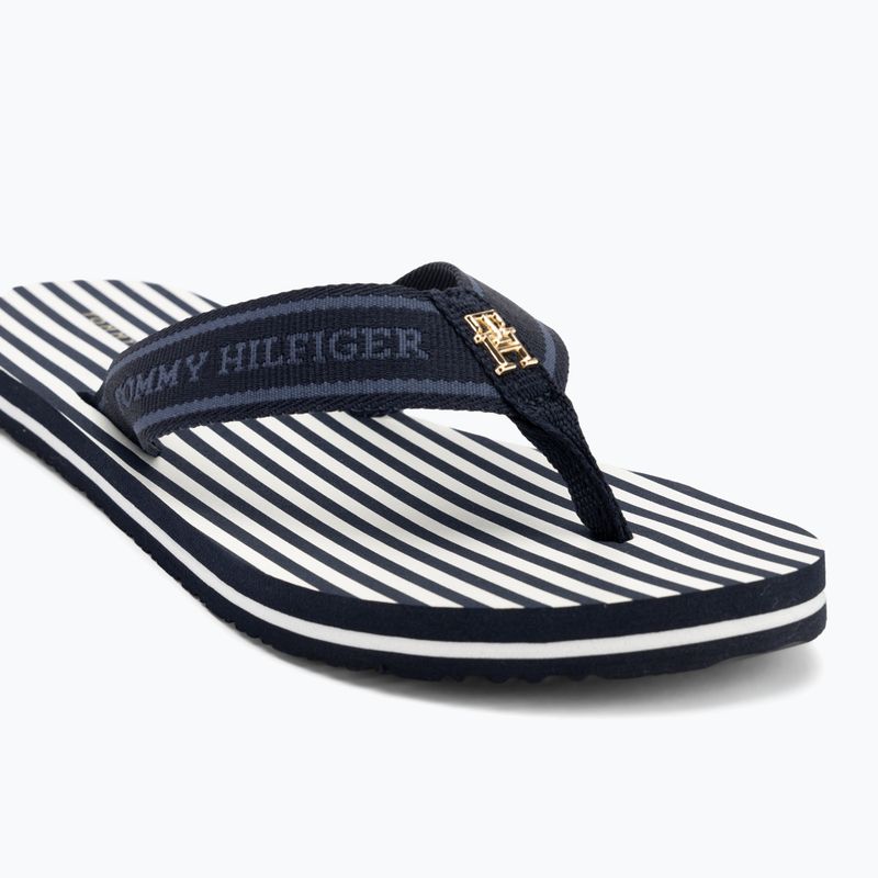 Tommy Hilfiger infradito donna Stripes Beach Sandal blu spaziale 7