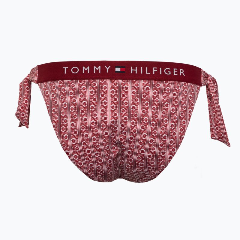 Tommy Hilfiger Slip Bikini Cheeky Side Tie Stampa a righe floreali rosso regata 2