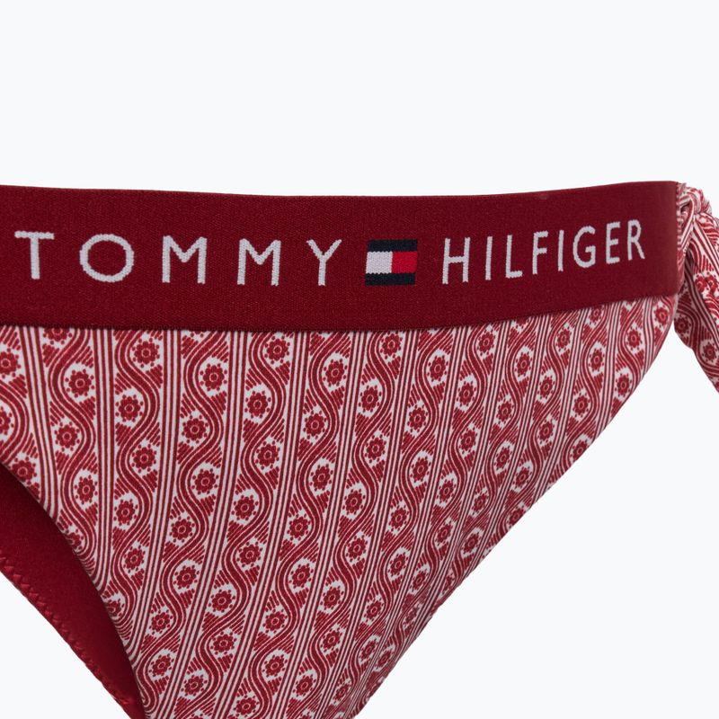 Tommy Hilfiger Slip Bikini Cheeky Side Tie Stampa a righe floreali rosso regata 3