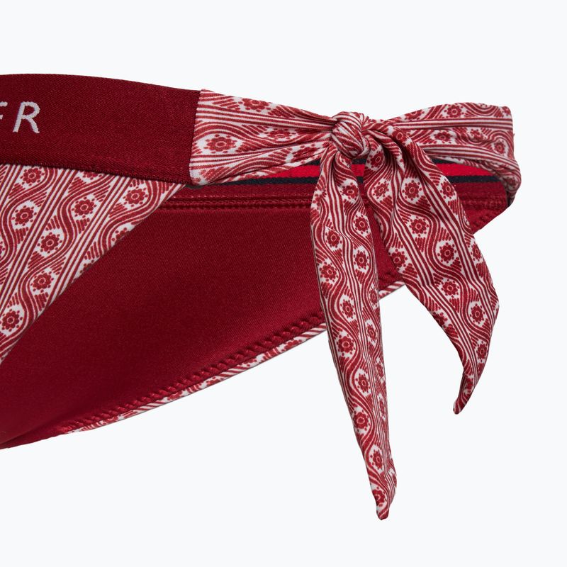 Tommy Hilfiger Slip Bikini Cheeky Side Tie Stampa a righe floreali rosso regata 4