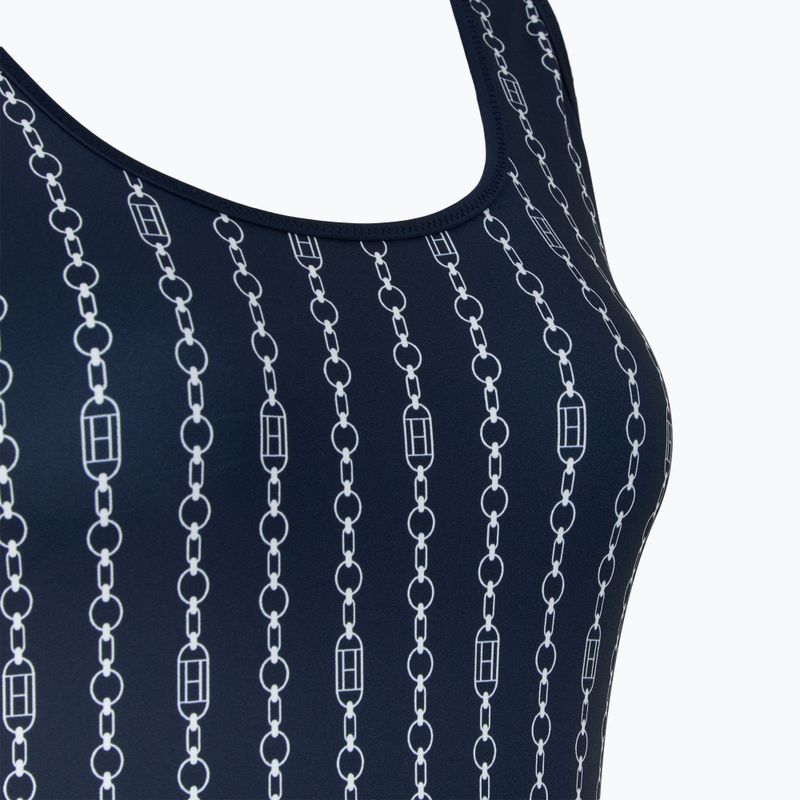 Tommy Hilfiger costume da bagno intero donna One Piece Print (Ext) catena bandiera dark night navy 3
