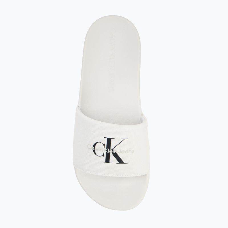 Calvin Klein infradito donna YW0YW01835 Slide Monogram Wn bianco brillante/nero 5