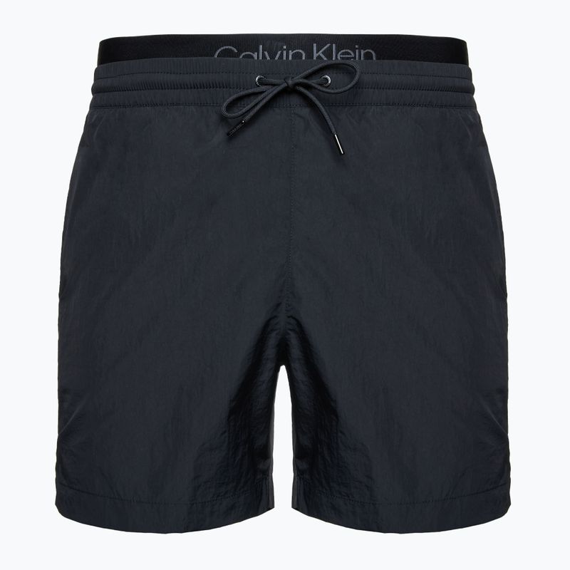 Calvin Klein KM0KM01081 Uomo Pantaloncini da bagno medi con doppia fascia in vita, nero