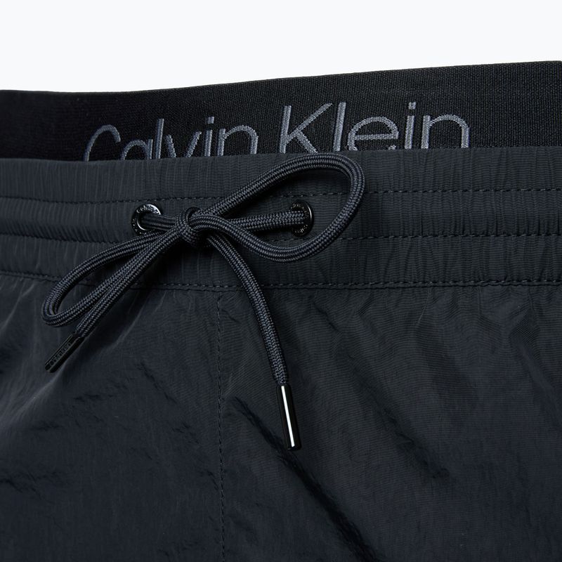 Calvin Klein KM0KM01081 Uomo Pantaloncini da bagno medi con doppia fascia in vita, nero 3