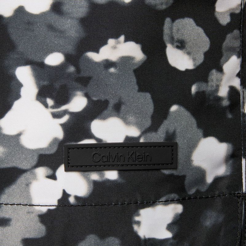Calvin Klein KM0KM01162 Uomo Pantaloncini da bagno medi con coulisse e stampa floreale a strati neri 3