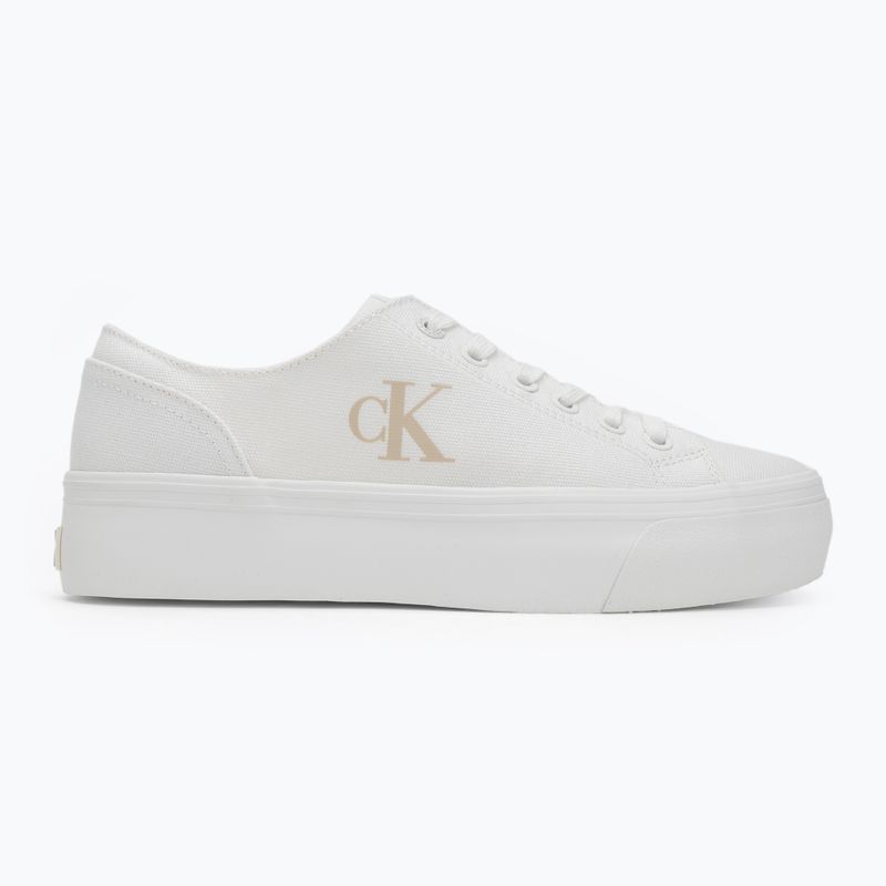 Scarpe da ginnastica Calvin Klein donna YW0YW01763 Vulc Flatform Low Cv MG triplo bianco brillante 2