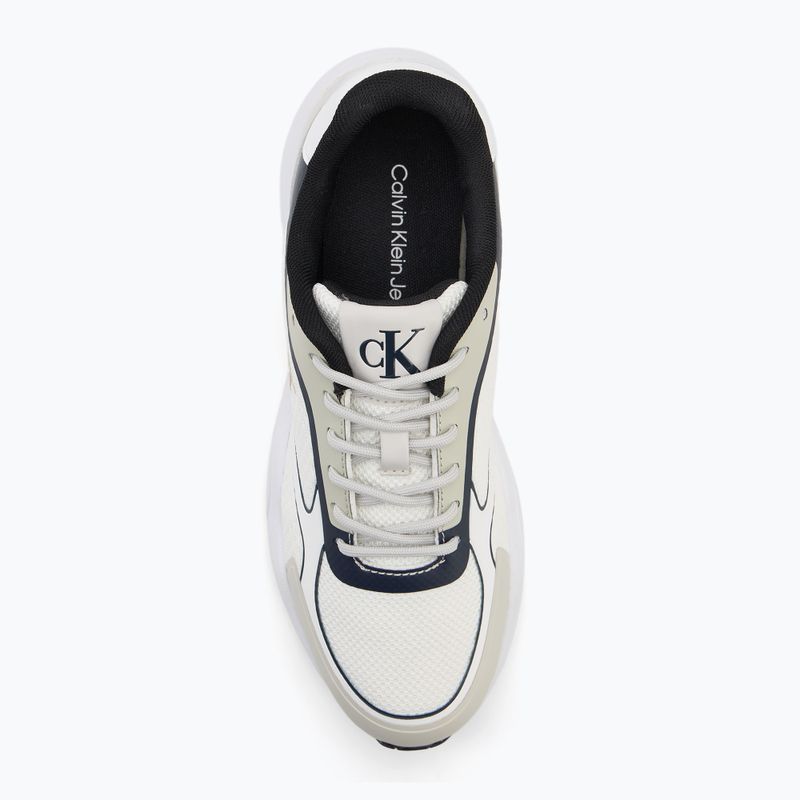 Calvin Klein scarpe donna YW0YW01887 Retro Tennis Knit Mg bianco brillante/argento bich/navy 5