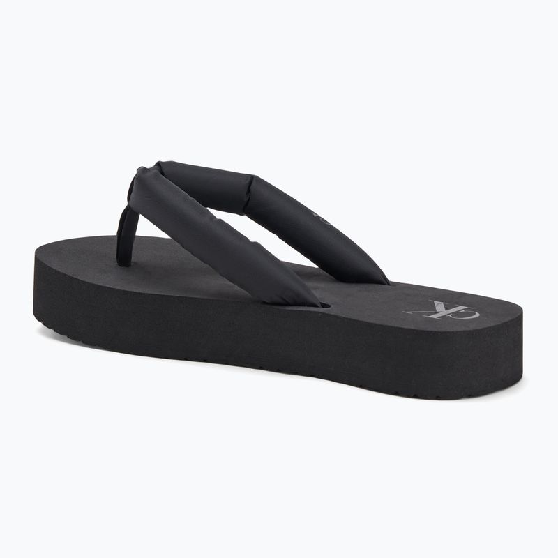 Donna Calvin Klein YW0YW01723 Sandalo da spiaggia Flatform Ttxr Satin triple nero infradito 3