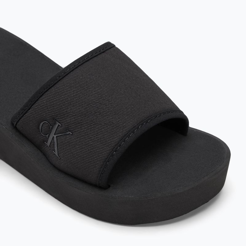 Calvin Klein infradito donna YW0YW01725 Beach Wedge Slide Canvas triple nero 7