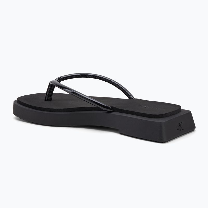 Donna Calvin Klein YW0YW01716 Sq Low Wedge Sandal Punto triplo nero infradito 3