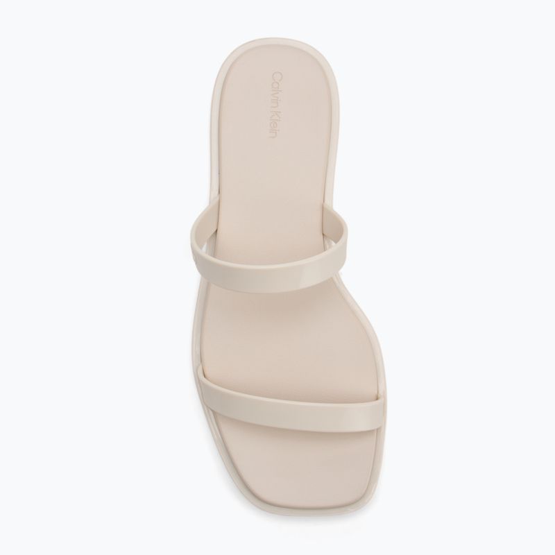 Calvin Klein infradito donna HW0HW02417 Double Bar Slide - Gelatina tortora 5