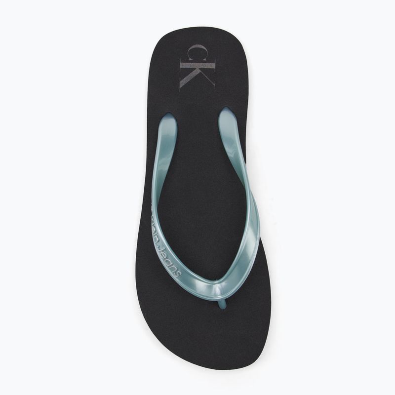 Calvin Klein infradito donna YW0YW01719 Beach Sandal Monologo Tpu nero/blu nuvoloso 5