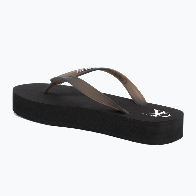 Calvin Klein YW0YW01830 Sandalo da spiaggia Flatform Tpu nero/bianco brillante da donna 3