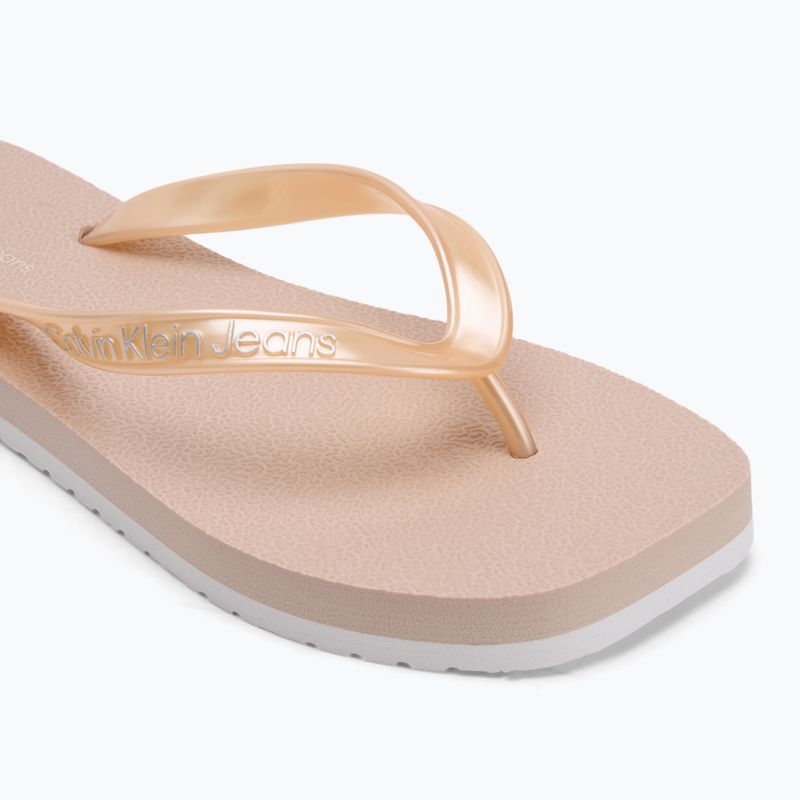 Calvin Klein infradito donna YW0YW01720 Tong+ Tpu Metallic whisper pink/bianco brillante 7