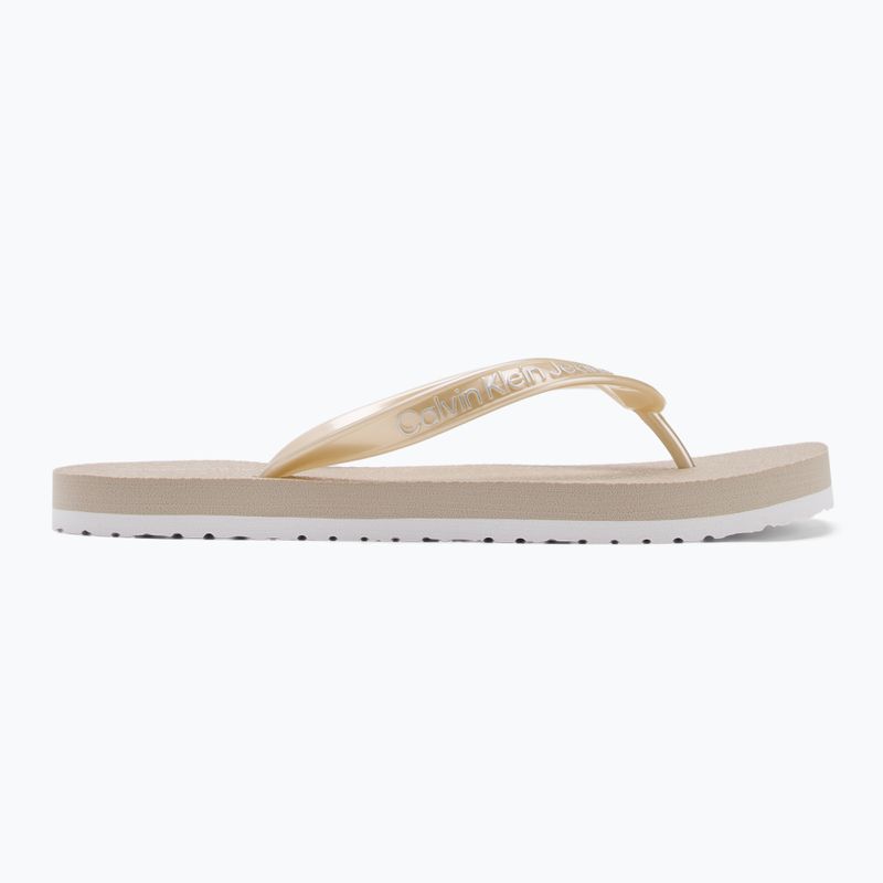Calvin Klein infradito donna YW0YW01720 Tong+ Tpu Metallic eggshell/bright white 2