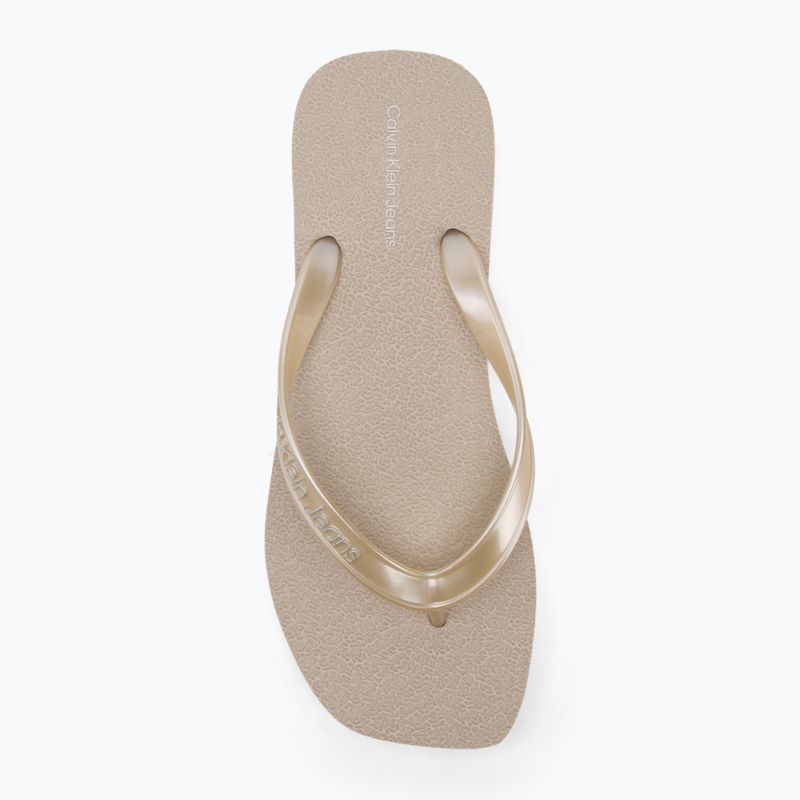 Calvin Klein infradito donna YW0YW01720 Tong+ Tpu Metallic eggshell/bright white 5
