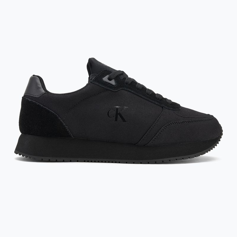 Scarpe da uomo Calvin Klein YM0YM01217 Runner Sock Laceup Mg Canvas triple nero 2