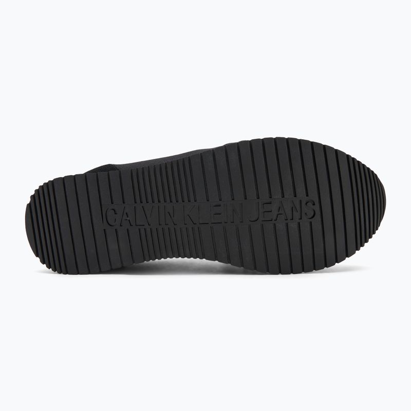 Scarpe da uomo Calvin Klein YM0YM01217 Runner Sock Laceup Mg Canvas triple nero 4