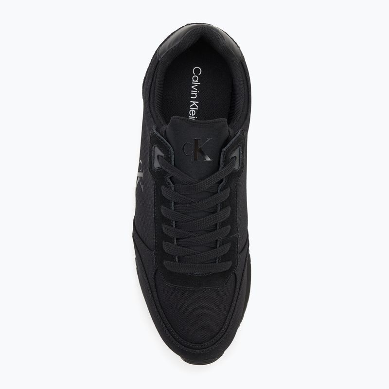 Scarpe da uomo Calvin Klein YM0YM01217 Runner Sock Laceup Mg Canvas triple nero 5