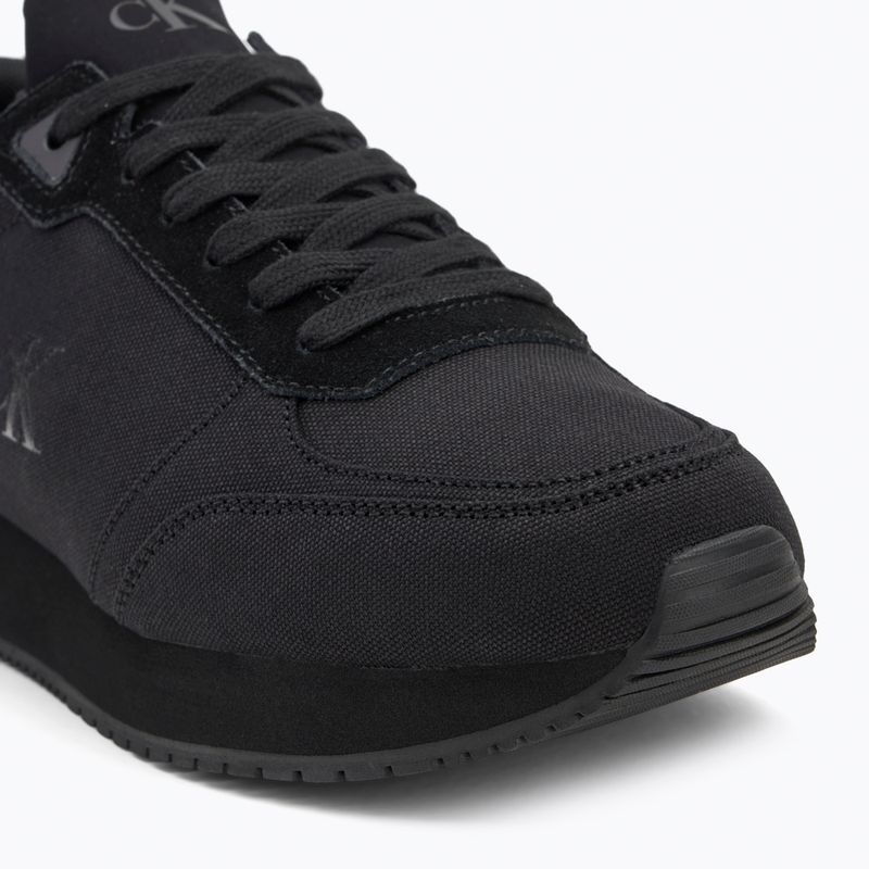 Scarpe da uomo Calvin Klein YM0YM01217 Runner Sock Laceup Mg Canvas triple nero 7
