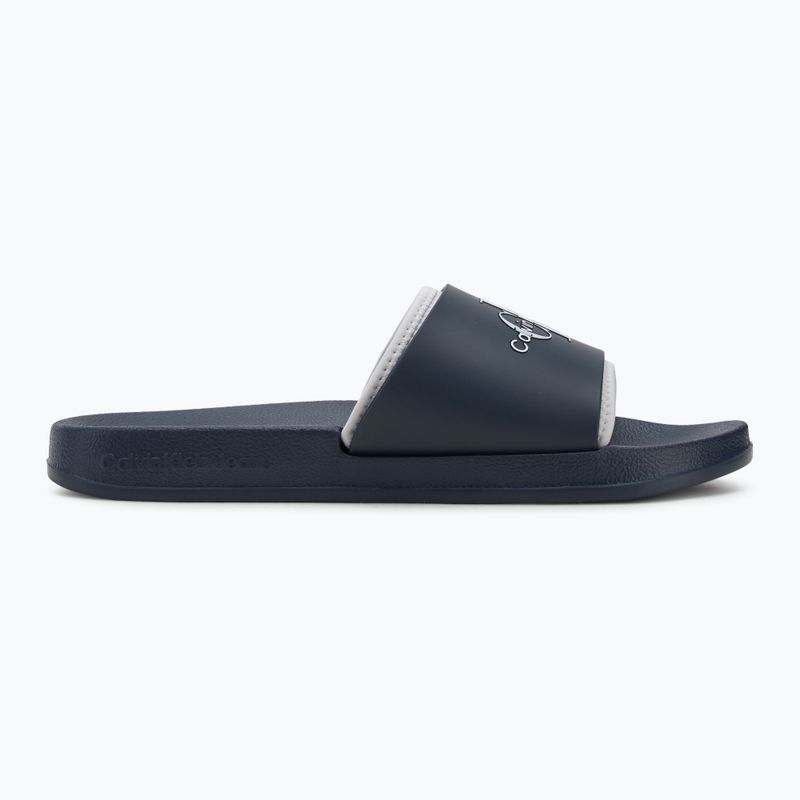 Calvin Klein YM0YM00361 Uomo Slide Rubber Neoprene Monologo navy/oyster mushroom infradito 2