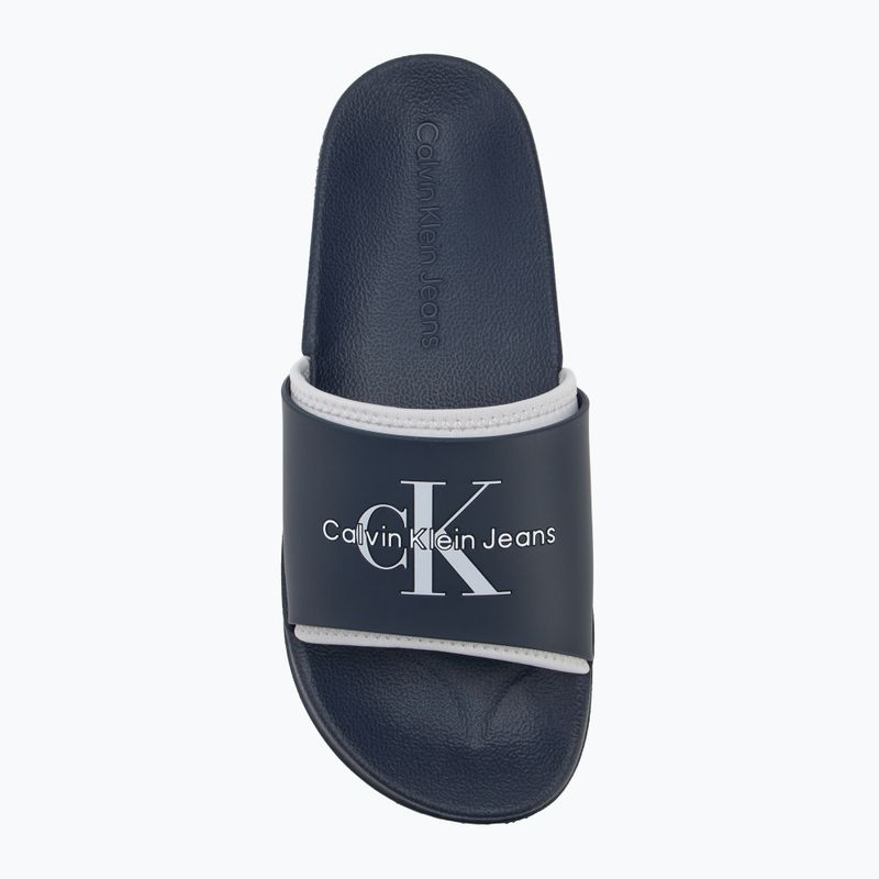 Calvin Klein YM0YM00361 Uomo Slide Rubber Neoprene Monologo navy/oyster mushroom infradito 5